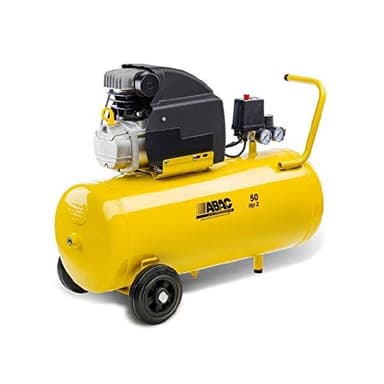 ABAC Compressore d'Aria MONTECARLO B20 BASELINE, Compressore Aria 50 Litri, Doppio Manometro, Pressione Massima 8 Bar, Lubrificato ad olio, Ruote per Trasporto, Potenza 2 CV