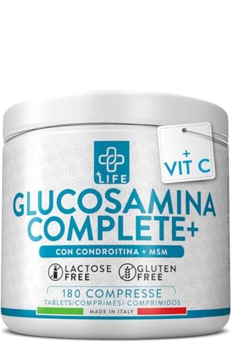 Glucosamina Condroitina Msm 730mg per Compressa PiùLife, Integratore Articolazioni e Cartilagine ginocchio, Complex Condroitina Glucosamina Alto Dosaggio con Vitamina C per il Collagene