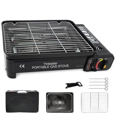 Barbecue a gas portatile da campeggio con piatto grill rete barbecue - Barbecue portatile con valigia