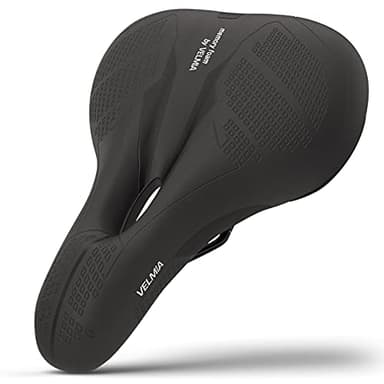 Velmia Seggiolino per bicicletta con concetto ergonomico a 3 zone e memory foam, comodo sellino per bici da uomo e donna, cuscino per bici da trekking, mountain bike e city bike.