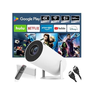 Mini Proiettore 4K, Proiettore Portatile Android 11, 1080P FHD, WiFi 6, Bluetooth 5.0, Visione di 130 Pollici, Compatibile con HDMI/PC Portatili/Smartphone. (bianco)
