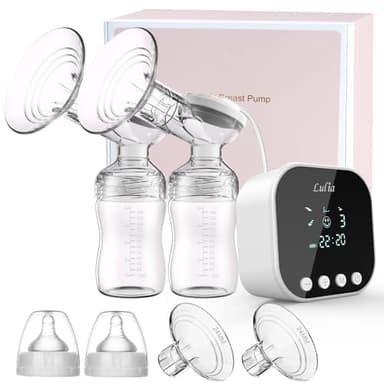 Lulia Tiralatte Elettrico, 4 Modalità e 9 Livelli, Forte Aspirazione, Anti-riflusso, Portatile Tiralatte Latte, Pompa per allattamento senza dolore, Display LED, Senza BPA