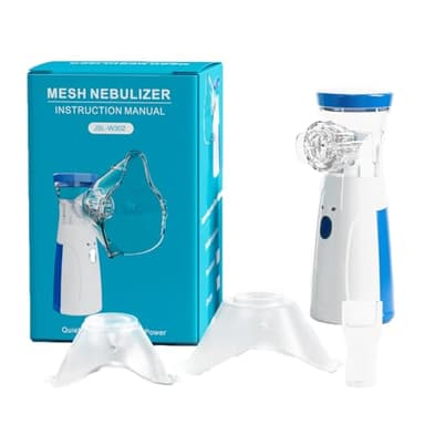 FONCBIEN Aerosol Portatile Silenzioso per Adulti e Bambini, Macchina Aerosol Adulti Apparecchio per Aerosol con 2 Maschere Aerosol Silenzioso per Viaggi e Uso Domestico