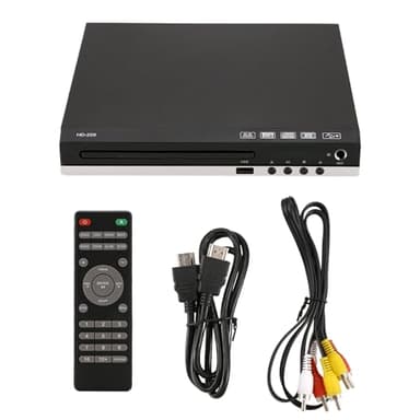 Wzxksoac Uscite Lettore Dvd HD 1080p CD/EVD/VCD Lettore Multimediale Digitale Domestico con Porte USB e Microfono Spina UE