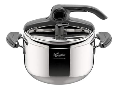 Lagostina Mia Pentola a Pressione 5 L in Acciaio Inox 18/10 Ø 22 cm, Pentola Induzione e Gas, Coperchio con Apertura Facilitata, Fondo a tre Strati, Lavabile in Lavastoviglie