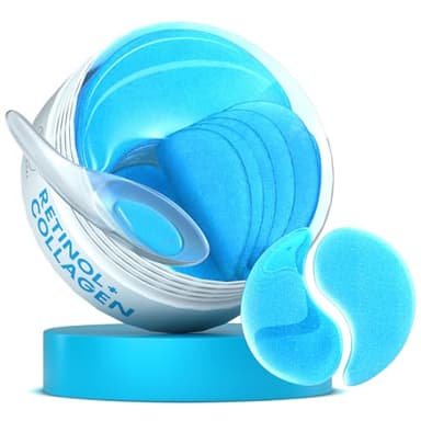 Patch Occhi, Maschera Occhi con Retinolo e Collagene, Patch Occhiaie e Borse, Maschera Occhiaie, Eye Mask per Schiarente e l'idratazione (30 Paia)