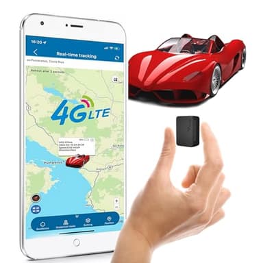 Localizzatore GPS per Auto con App, Tracker 4G LTE per Veicoli/Moto/Bagagli, Antifurto con Batteria 1500mAh, Micro GPS con Scheda SIM Integrata, Monitoraggio in Tempo Reale e 6 Mesi Storico Percorsi