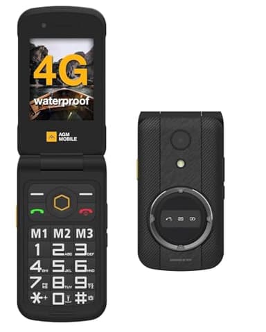 Cellulare Flip 4G per Anziani, Volume Alto, Compatibile Apparecchi Acustici M3 T3, Grande Display, Tasti Grandi, Pulsante SOS, Batteria Lunga Durata, Impermeabile Antiurto Militare IP68, Dumb Phone