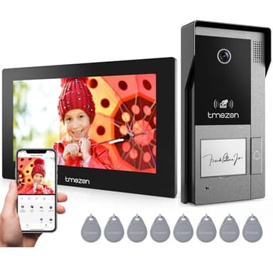 TMEZON Videocitofono Wifi Smart 2 Fili Video Citofoni M790,1080P monitor e Campanello Esterno con Telecamera,APP/Carta RFID Unloc,Rilevamento del Movimento Umano