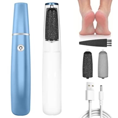 OSDUE Elettrico Lime del Piede, Ricaricabile Pedicure per Lima del Piede con 2 Rullo Ricambio 2 Velocità, Ricaricabile Portatile Attrezzi per Cura dei Piedi per Talloni Screpolati Calli-Blu