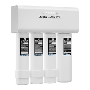 Impianto osmosi inversa acquario – ARKA myAQUA 3800 – rimuove 99 % sostanze nocive, sali e batteri – 3800 l/giorno filtro acqua e addolcitore – set smart con LED – per casa e acquario