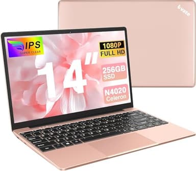 bvate PC Portatile 14 pollici Notebook Win 11 upto 2.8 GHz 256 GB ROM Supporta l'espansione SSD 1TB Celeron N4020 2.4G+5G WiFi 4.2 USB HDMI Tastiera italiana membrana mouse senza fili-Oro