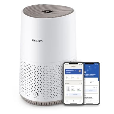 Philips Purificatore d'Aria Serie 600, Ultrasilenzioso ed Energeticamente Efficiente per Allergici, Filtro HEPA Rimuove il 99,97% delle Sostanze Inquinanti, per Ambienti fino a 44m², Bianco(AC0650/10)
