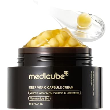 medicube Crema Idratante Per Il Viso Deep Vitamin C Golden Capsule, Liposomi, Per Rughe, Skin Radiance, Gel Trasparente Per Un'Idratazione Luminosa, Cura Della Pelle Coreana 1,94 Oz