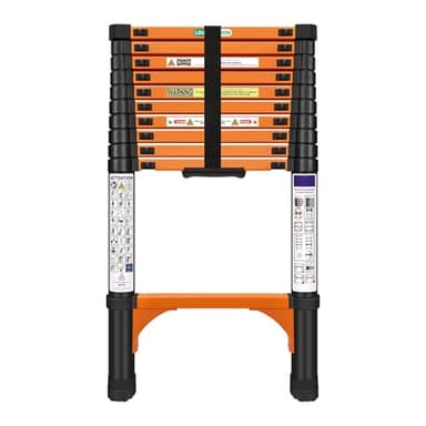 Chanjarhill Scala Telescopica 3,2 m - Scala Retrattile di Alta Qualità con Stabilizzatori, Scala Multifunzione Professionale, Robusta e Portatile per Uso Domestico, Camper e Soppalco