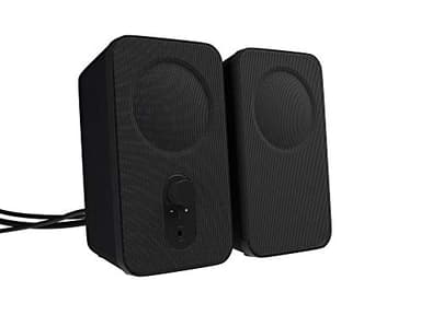 Amazon Basics Altoparlanti per computer desktop o PC portatile, alimentazione CA (versione europea), 2 unità , Nero