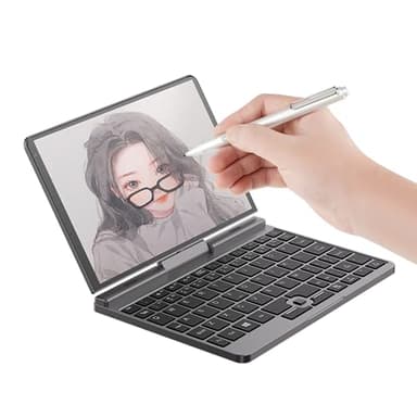 Tuofudun Mini Laptop da 8 pollici InteI N100, 12GB DDR5 256GB SSD, PC portatile a mano Win11 Pro, touchscreen con penna stilo, WiFi6 / Fotocamera/Ricarica PD
