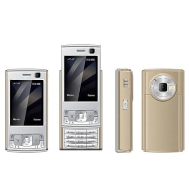 Annadue Phone Cellulare Sbloccato GSM, N95 PRO 2G GSM Slider Mobile Telefono MP3/MP4 Player per Senior, Display HD da 2,0 ", Dual Sim, Altoparlante, Jack per Cuffie da 3,5 Mm (GOLD)