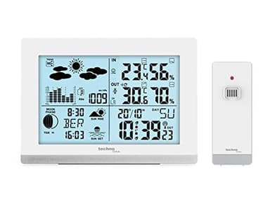 Technoline WS6762 - Stazione meteorologica radio, con trasmettitore esterno, colore bianco
