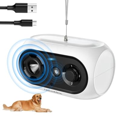 Bubbacare Dispositivo anti abbaiare, dispositivo deterrente ad ultrasuoni per cani fino a 15 m, controllo a lungo raggio, 3 livelli regolabili, dispositivo di arresto dell'abbaio del cane, dispositivo