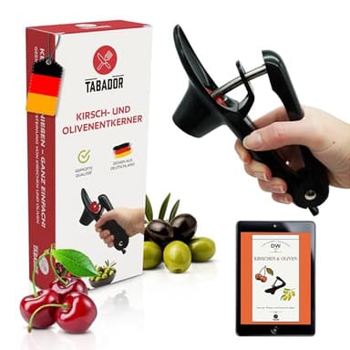 TABADOR Tocciolatore di ciliegia e snocciolatore d'oliva, perfetto per i panettieri e gli amanti delle ciliegie, per la distruzione pulita di ciliegie e olive, colore: nero