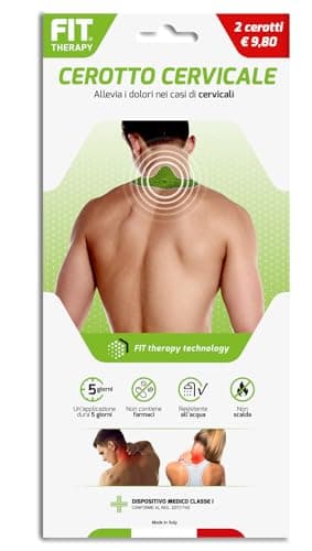 FIT Therapy – Cerotti Antidolorifici e Antinfiammatori Cervicale - Per Dolore Collo, Cervicalgia, mal di Schiena, colpo di frusta – NON SCALDA, Impermeabile, Senza farmaci, Dura 5 giorni (2 cerotti)