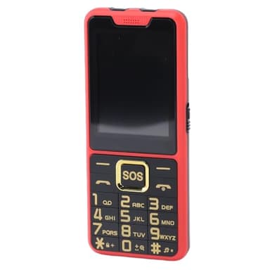 Dpofirs 2G Senior Cell Telephone, Big Key Phone con Annuncio di Chiamata Vocale, Batteria da 2500 MAh, Torcia, Mobile di Base per Anziani, Bambini (rosso)