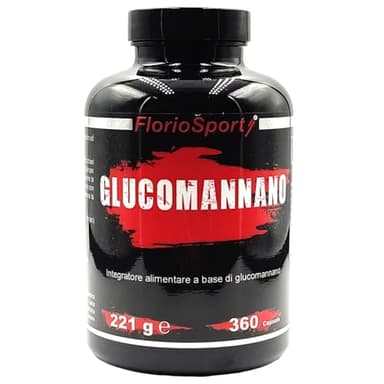 Glucomannano Forte 360 Capsule da 500mg FlorioSport® Integratore Pura Fibra Vegetale della Radice Konjac per favorire il senso di sazietà