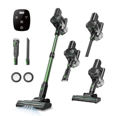 Vexilar V9PRO Aspirapolvere Senza Fili 50KPa/60 Minuti, Silenzioso Scopa Elettrica Senza Filo Potente e display a LED, Aspirapolvere Verticale Portatil per Tappeti/Pavimenti/Peli/Domestici