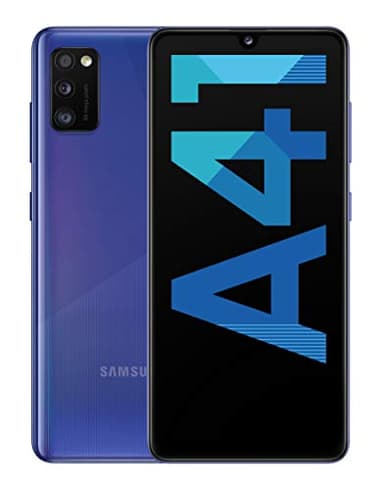 Samsung Galaxy A41 Smartphone, Display 6.1" Super AMOLED, 3 Fotocamere Posteriori, 64 GB Espandibili, RAM 4 GB, Batteria 3500 mAh, 4G, Dual Sim, Android 10, Blu