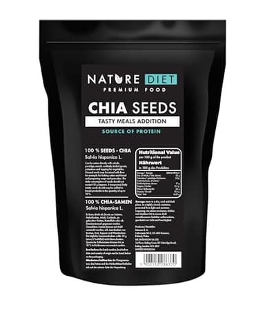 Nature Diet- Semi di Chia 1000 g | Salvia Hispanica | Ad alto contenuto di Omega-3 | Fonte di fibra