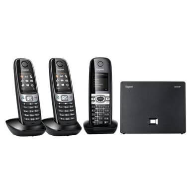 Gigaset C610 IP Trio Set 3 Telefoni Cordless ECO DECT e Base di Ricarica, Nero [Francia]