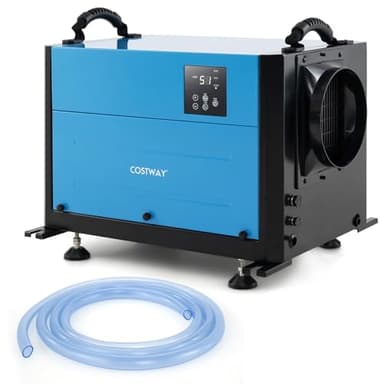 COSTWAY 58,5/73,5 L Deumidificatore Commerciale, Deumidificatore Industriale con 3 Modalità e Timer 24H, Sbrinamento Automatico per Cantina Magazzino (58,5 L/giorno Blu)
