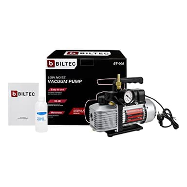 BILTEC - Pompa a vuoto con manometro - adatta per resine di colata, iniezione sottovuoto, asciugatura - alte prestazioni - basso rumore