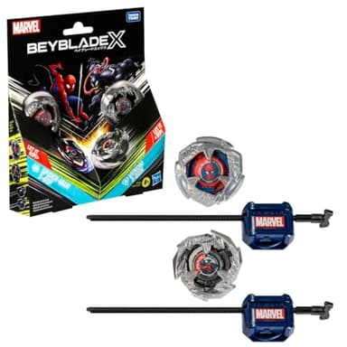 Beyblade X, Pack multiplo Collaborazione con Marvel, Set Spider-Man 3-60F vs. Venom 3-80N