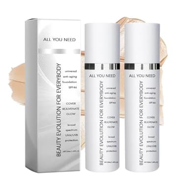 Fondotinta per pelle matura, 2 flaconi di crema idratante anti invecchiamento, fondotinta per donne, protezione solare colorata per il viso con tonalità leggera, universale (50 ml)