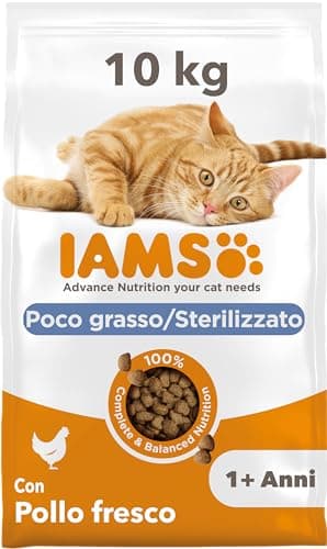 IAMS Poco grasso/Sterilizzato Cibo secco con pollo fresco per gatti di 1+ , 10 kg
