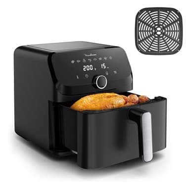 Moulinex Easy Fry Mega, Friggitrice ad Aria Versatile 7,5L/2kg per 8 Persone, 1700-2020W, Capacità Extra-Large, 9 Programmi di Cottura, Esperienza Personalizzata con My Moulinex, Colore Nero, EZ8558