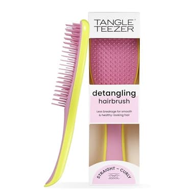 Tangle Teezer Ultimate Detangler - Districa i capelli bagnati asciutti - Anti-rottura e scioglinodi Setole a Doppio livello - Spazzola adatta a tutti i tipi di capelli - Giallo e Rosa Antico