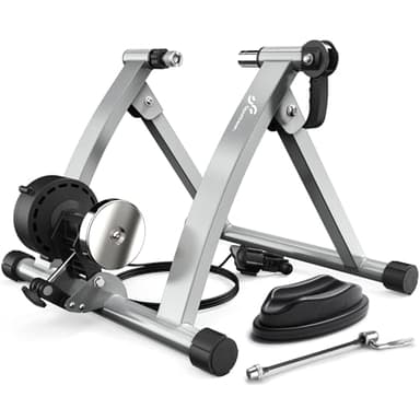 Sportneer Turbo Trainer, Bike Trainer con 6 impostazioni di resistenza per Indoor Bike Trainer Stand Steel Bicycle Exercise Stand magnetico con ruota di riduzione del rumore per Indoor Trainer