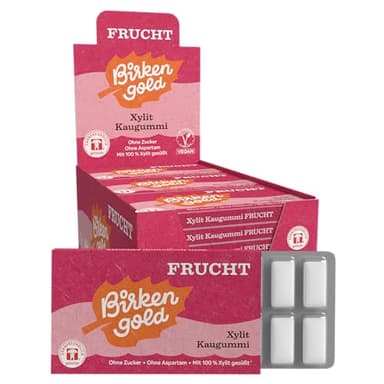 XILITOLO gomme da masticare frutta| protect cura dentale chewing gum | 100% senza zucchero | Confezione da 24 blister (12 pezzi per blister) | senza aspartame | vegano