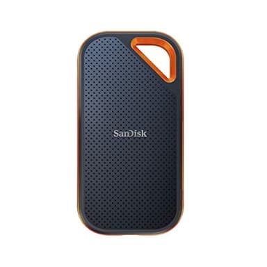 SanDisk Extreme PRO 2TB SSD Esterno, SSD Portatile, Unità a stato solido NVMe con velocità fino a 2000 MB/s lettura/scrittura, USB-C, Crittografia hardware, backup automatici, Protezione IP65, Nero
