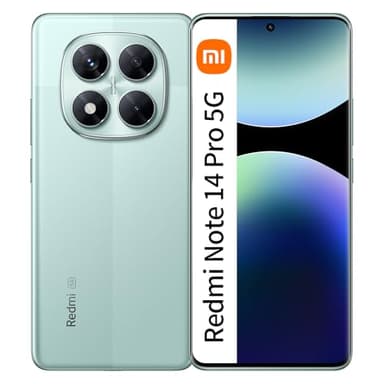 Xiaomi Redmi Note 14 Pro 5G 12GB RAM + 512GB ROM Smartphone 6,67" 120Hz 200MP 5110mAh Batteria 45W Ciano(con caricabatterie)