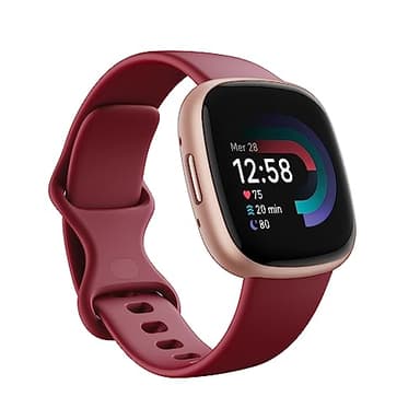 Fitbit Versa 4,Beet/Copper Rose, Smartwatch Unisex-Adult, Rosso Ciliegia/Alluminio Rame Rosa, One Size