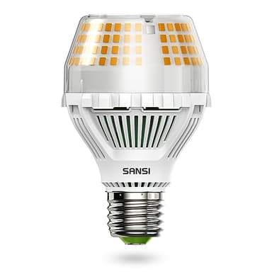 SANSI 25W (250W Equivalenti) Lampada LED a Risparmio Energetico, A19 Lampadina LED 4000lm 3000K Bianco Caldo, Angolo del fascio di 270° per Cucina, Ufficio, Officina, Garage, Non Dimmerabile