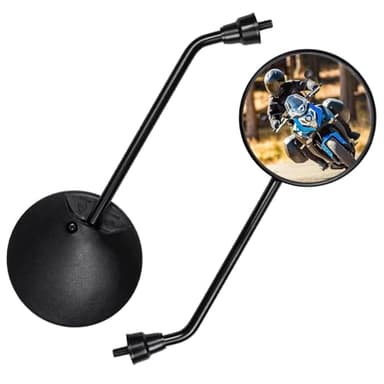 Universale Specchietti Moto E9 Omologati, 2 Pezzi Specchietto Retrovisore, Specchietti Retrovisori Regolabili per Scooter, ATV, Moped, Roller, Cruiser