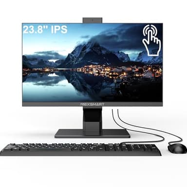 PC All-in-one Desktop Computer Touchscreen Core i7 (fino a 3,8GHz) 23,8'' FHD PC Tutto in uno 8GB RAM 512GB SSD Webcam pop-up Dual Band WiFi Blutooth Angolo dello schermo regolabile da -3° a 60°