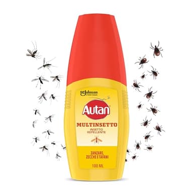 Autan Multinsetto Spray Antizanzare Comuni e Tigre, Zecche e Tafani, Insetto Repellente, 1 Confezione da 100 ml