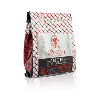 BOCCA DELLA VERITA Caffe in Grani Italiano Arabica Idea Regalo Aroma ANGEL Sacco da 250 g Caffe Napoli Tostato Naturalmente e Artigianalmente Caffè Chicchi, Certificato Rainforest e UTZ