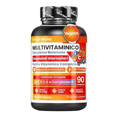 Multivitaminico Completo Vitastrong Qualità Premium, 13 Vitamine Essenziali ad Alto Dosaggio, Multivitaminico Uomo e Donna Made in Italy, Integratore Multivitaminico Puro e Certificato, Multivitamin